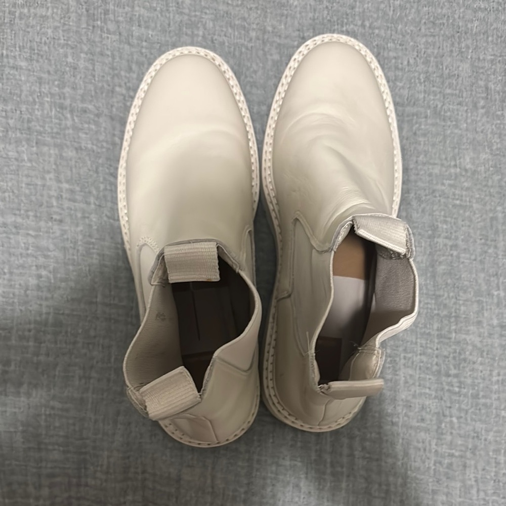 Dolce Vita Combat & Moto Boots in Light Beige with Elastic Panels